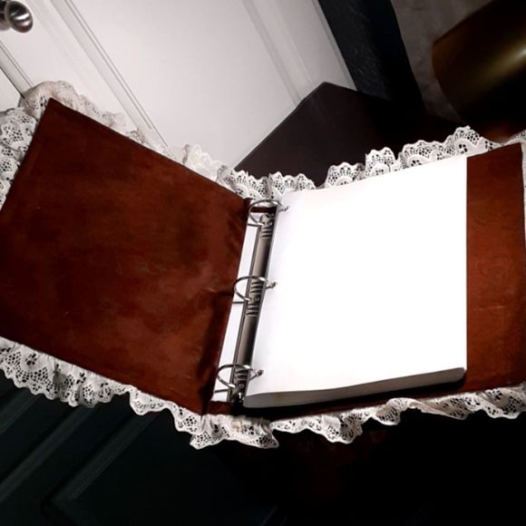 Vintage Hazelnut cloth photo album with lace 12×10in. Brand-NEW - Picture 5 of 9